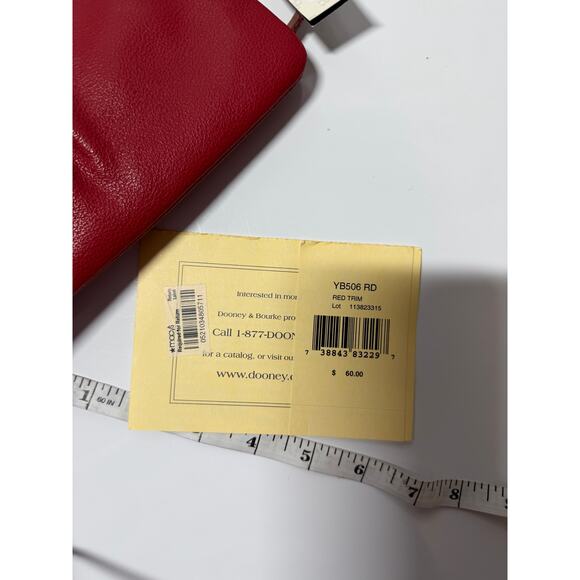 New NWT Dooney & Bourke Red Large Thin Wallet Wristlet 8x4 - Picture 8 of 9
